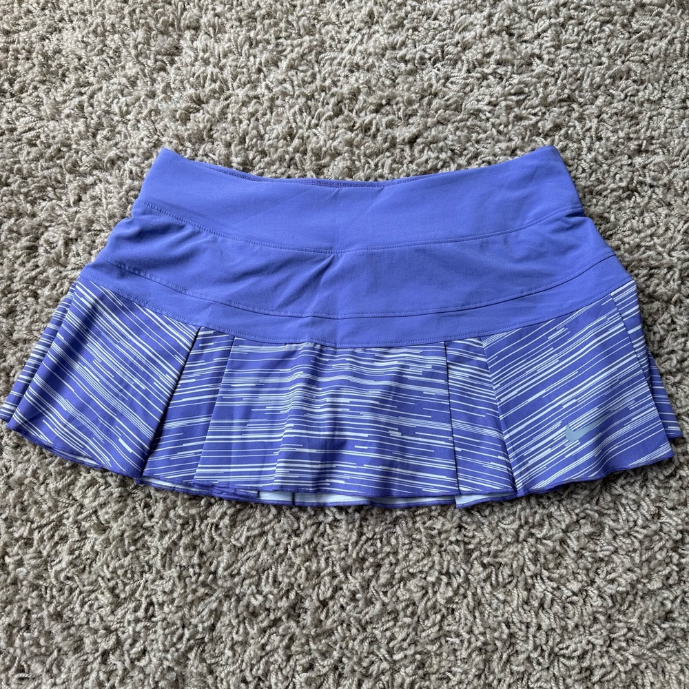 Nike Women's DRI-FIT Victory Print Pleated Skort Tennis Pickleball Purple Medium